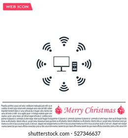WiFi icon around the computer