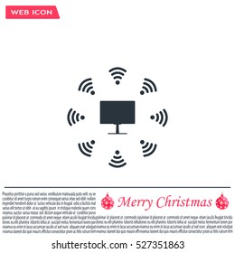 WiFi icon around the computer