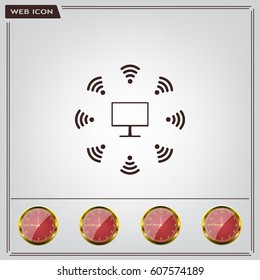 WiFi icon around the computer