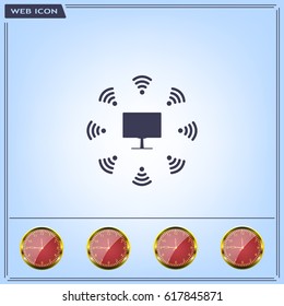 WiFi icon around the computer