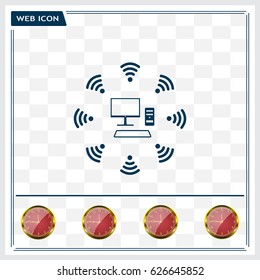 WiFi icon around the computer