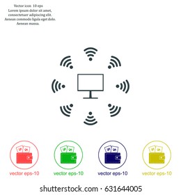 WiFi icon around the computer