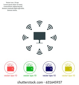 WiFi icon around the computer