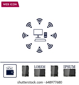 WiFi icon around the computer