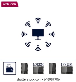WiFi icon around the computer