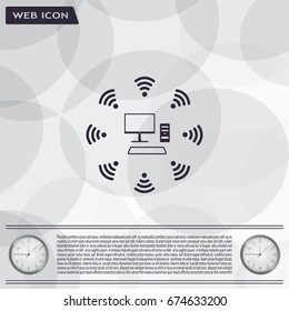 WiFi icon around the computer