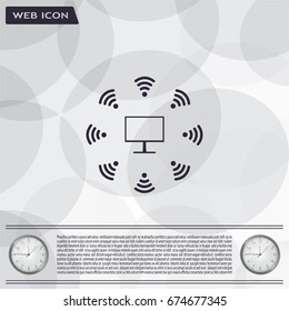 WiFi icon around the computer