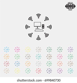 WiFi icon around the computer