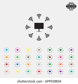 WiFi icon around the computer