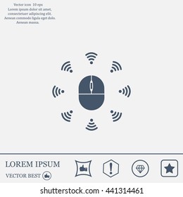 Wi-Fi icon around the computer mouse