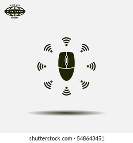 Wi-Fi icon around the computer mouse