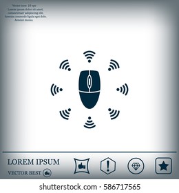 Wi-Fi icon around the computer mouse