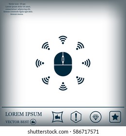Wi-Fi icon around the computer mouse