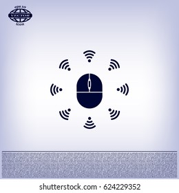 Wi-Fi icon around the computer mouse