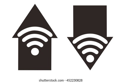 Wifi icon , Wifi and arrow symbol , Wifi zone vector 