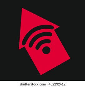 Wifi icon , Wifi and arrow symbol , Wifi zone vector 