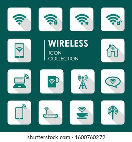 Wifi icon Basic internet icons set. Antenna, mobile, router. Editable vector.