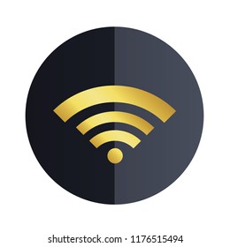 Wifi Icon Black Circle Background Vector Image
