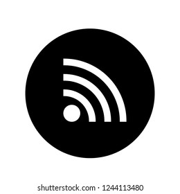 Wifi icon in black circle. Vector Illustration