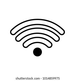 Wifi icon with black dot center. Very weak signal.