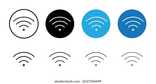 Wifi icon Black line art vector logo set