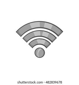 Wi-fi icon in black monochrome style isolated on white background. Network symbol vector illustration