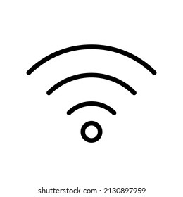Wi-Fi icon. Black signal WiFi thin line isolated on white background. Mobile internet symbol. Logo wireless network. Sign free access. Broadcast connection concept. Zone computer connect. Vector