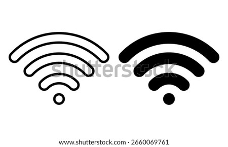 Wifi icon. Black vector illustration.