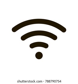 Wifi Icon Black. Vector icon. Wireless and wifi or sign for remote internet access. Podcast symbol.