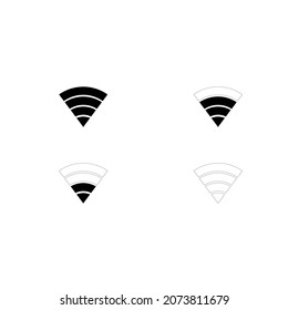 Wifi icon. Black wireless icon vector wi-fi signal set. From strong to weak
