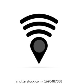 Wifi icon black.Vector illustration with wifi pointer. Internet