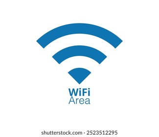 Wifi-Symbol blau. Kostenloses WiFi-Zeichen, isoliertes Symbol. Wi-Fi-Netzwerksymbol. Signalzeichen und Symbol. Öffentliches WiFi-Bereichsschild. Wifi-Symbol drahtloses Internet-Signal Element flaches Symbol