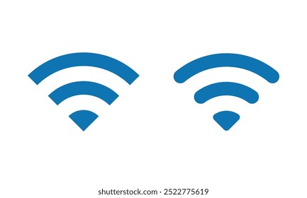 Ícone Wifi. Conjunto de ícones de Wi-Fi azul. Símbolo Wi-Fi gratuito ícone isolado. Ícone sem fio. Conjunto de símbolos Wi-fi. tecnologia sem fio do roteador. Zona sem fio livre. Sinal sólido de área de wifi pública.