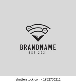 wifi icon with book icon logo design illustration
