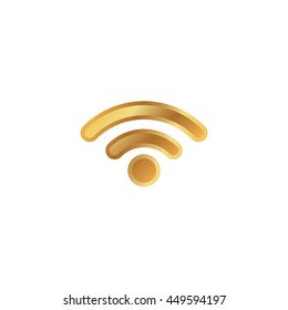 wifi icon or button in flat style with long shadow, isolated vector illustration on transparent background