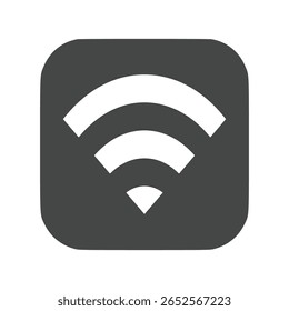 Símbolo de red inalámbrica minimalista de Botón de íconos WiFi para App, Internet y diseño de conectividad