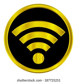 Wi-Fi icon button on white background - vector illustration.