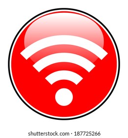 Wi-Fi icon button on white background - vector illustration.