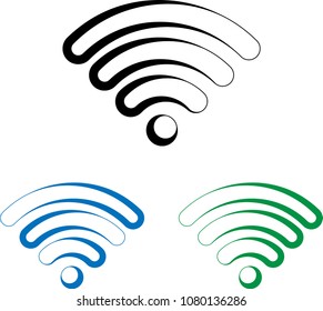 Wifi Icon Calligraphic Design Vector Art Illustration