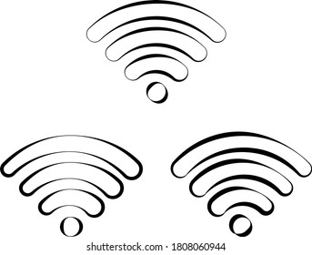 Wifi Icon Calligraphic Design Vector Art Illustration