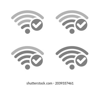 Wifi-Symbol mit Markierung. Design für drahtlose Verbindungen Illustrationsvektor
