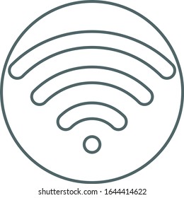 Wifi icon in circle. Vector illustration