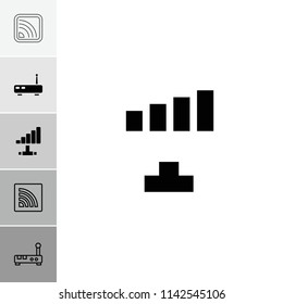 Wi-fi icon. collection of 6 wi-fi filled and outline icons such as signal. editable wi-fi icons for web and mobile.