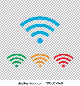 wi-fi icon. Color set with transparent grid