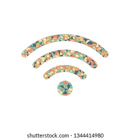 wi-fi icon. Colored mosaic with polygons
