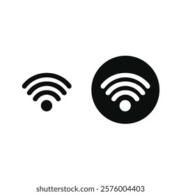 Wifi Icon, communication sign symbol. signal sign and symbol. Wireless icon. Wi-fi symbol set. router wireless technology. Free wireless zone. Public wifi area solid sign.