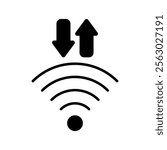 Wifi icon conection. Free wifi sign isolated icon. wi-fi network linear icon. signal sign and symbol. Public wifi area solid sign. Wifi icon wireless internet signal element flat symbol