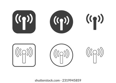 Wifi icon design 6 variations. Isolated on white background.