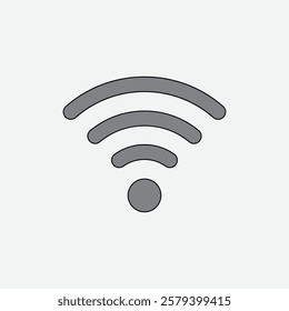 Wi-Fi Icon Design Black Color, Adobe illustration Vector File