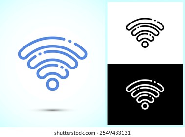 WIFI Icon Design Illustration, Internet Connection Symbol, Wireless and WIFI Sign